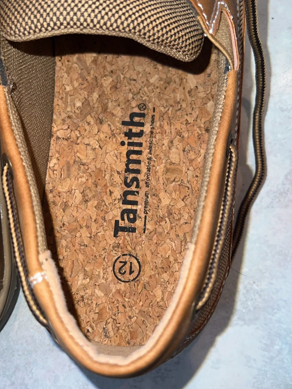 Mens Tansmith Tan's Topsider Boat Shoes Size 12 Tan Comfort Slip On